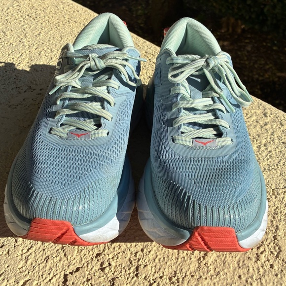 Hoka Women's Bondi 7 Road Running Shoes size 7.5 wide Blue Fog/Blue Glass - Picture 5 of 14